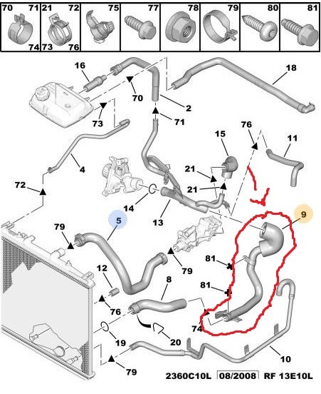 PEUGEOT 807 Engine Pipe/Hose