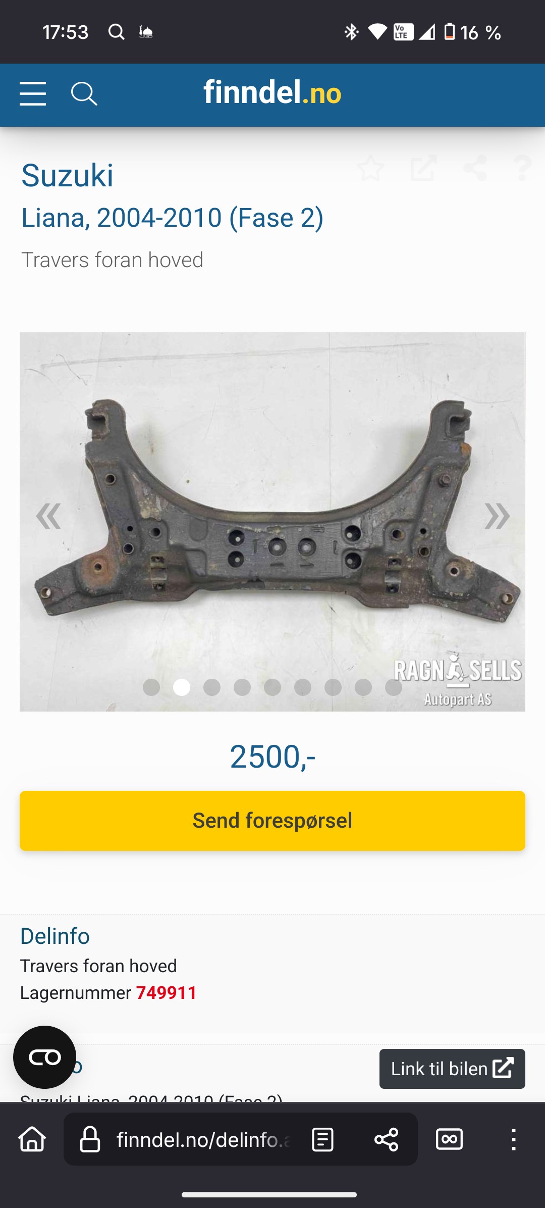 Suzuki Liana Subframe (Front)