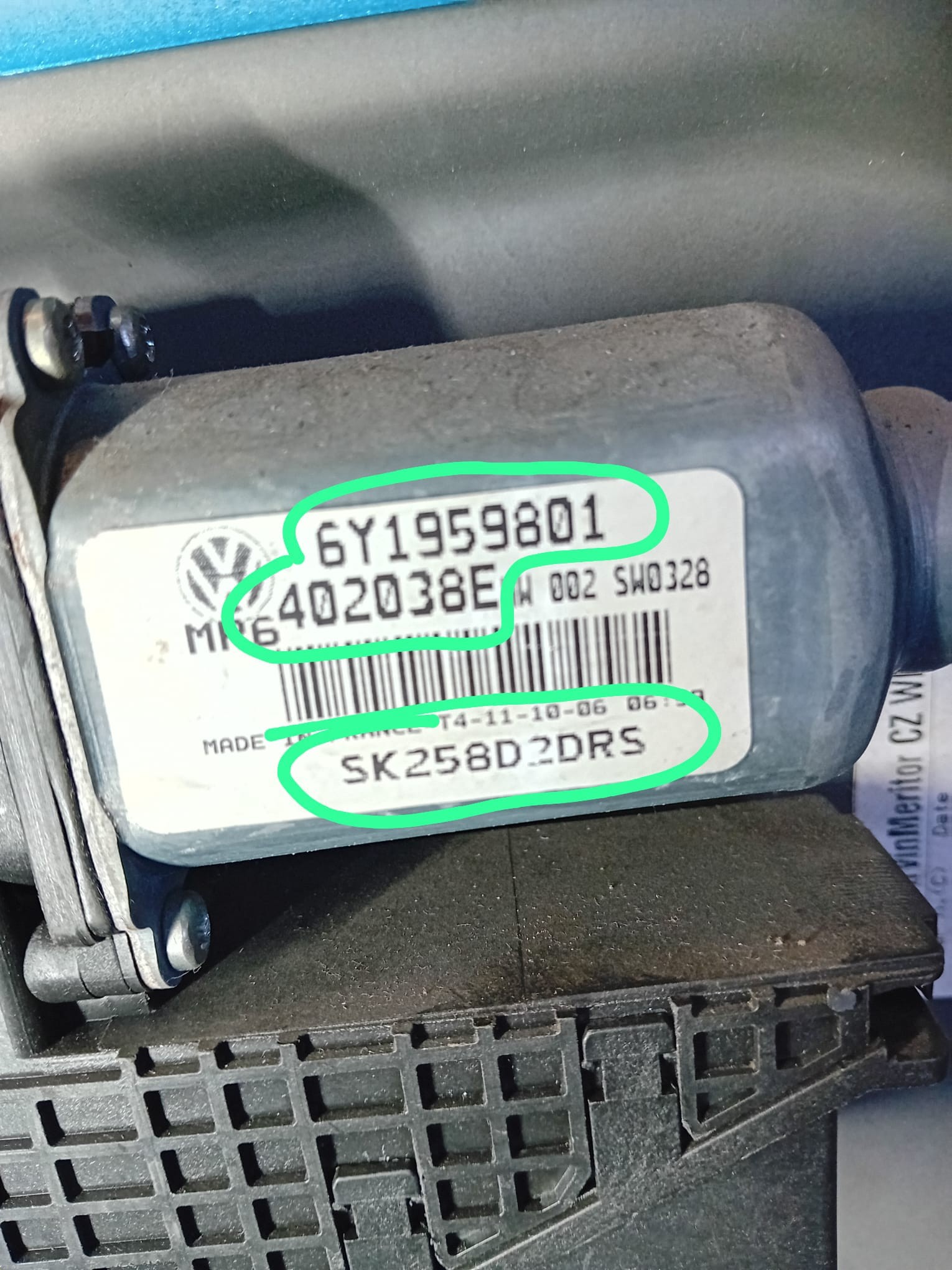 Skoda Roomster Door Window Motor (Front/Right)