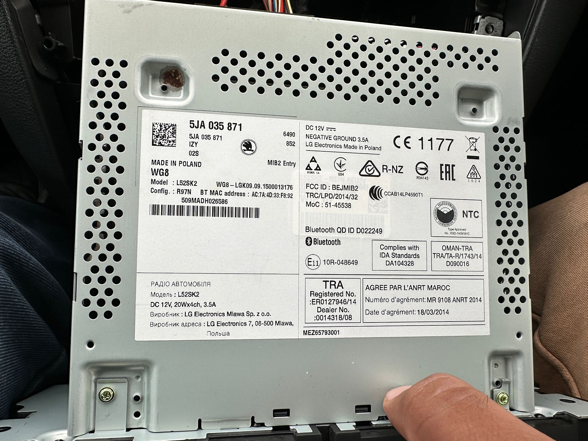 SKODA Rapid Radio