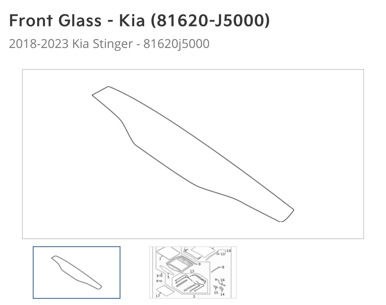 KIA Stinger ROOF GLASS/SUNROOF/T