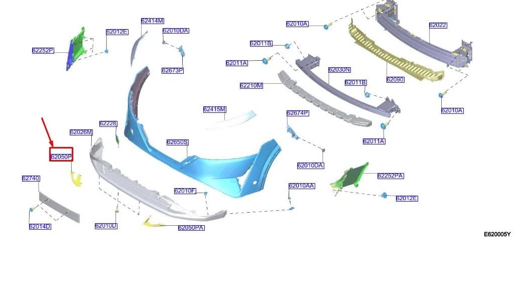NISSAN Qashqai Did you have the following part 62252P and 62252PA, 62050P and 62050PA, 62012E. They are part of bumper assesories,