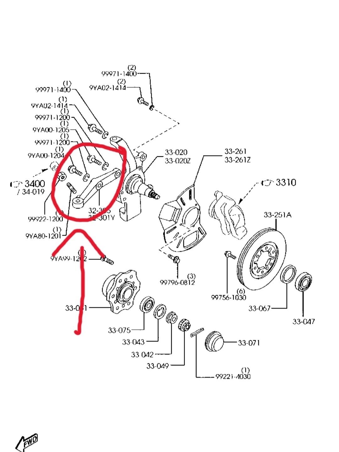 MAZDA B Series STEERING KNUCKLE
