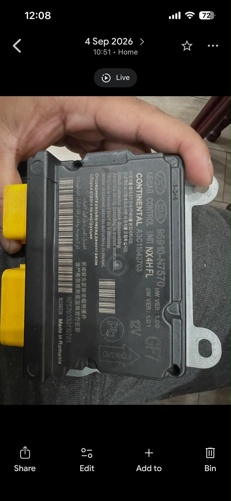 HYUNDAI Tucson AIRBAG CONTROL MODULE
